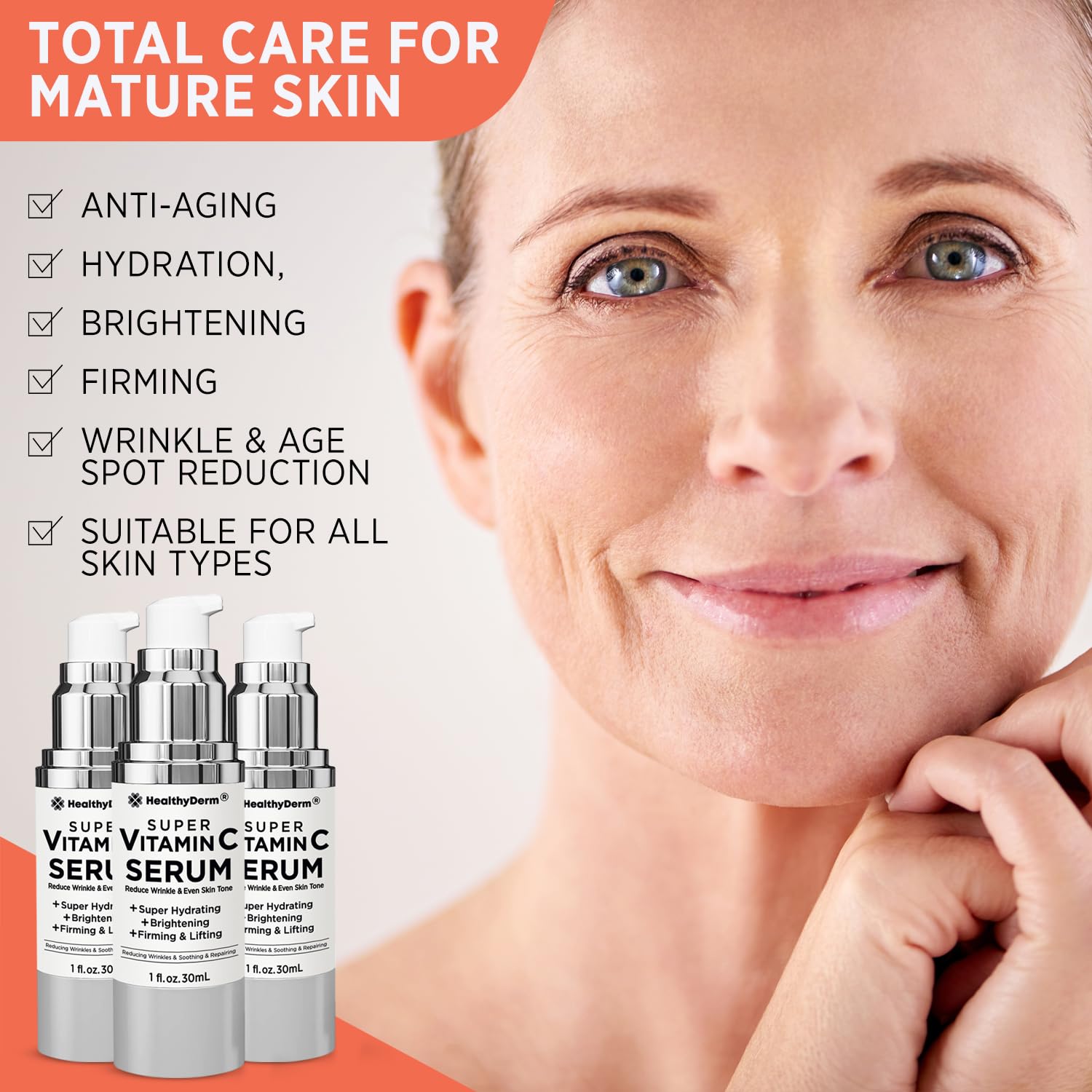 HealthyDerm hyaluronic acid formula delivering deep hydration