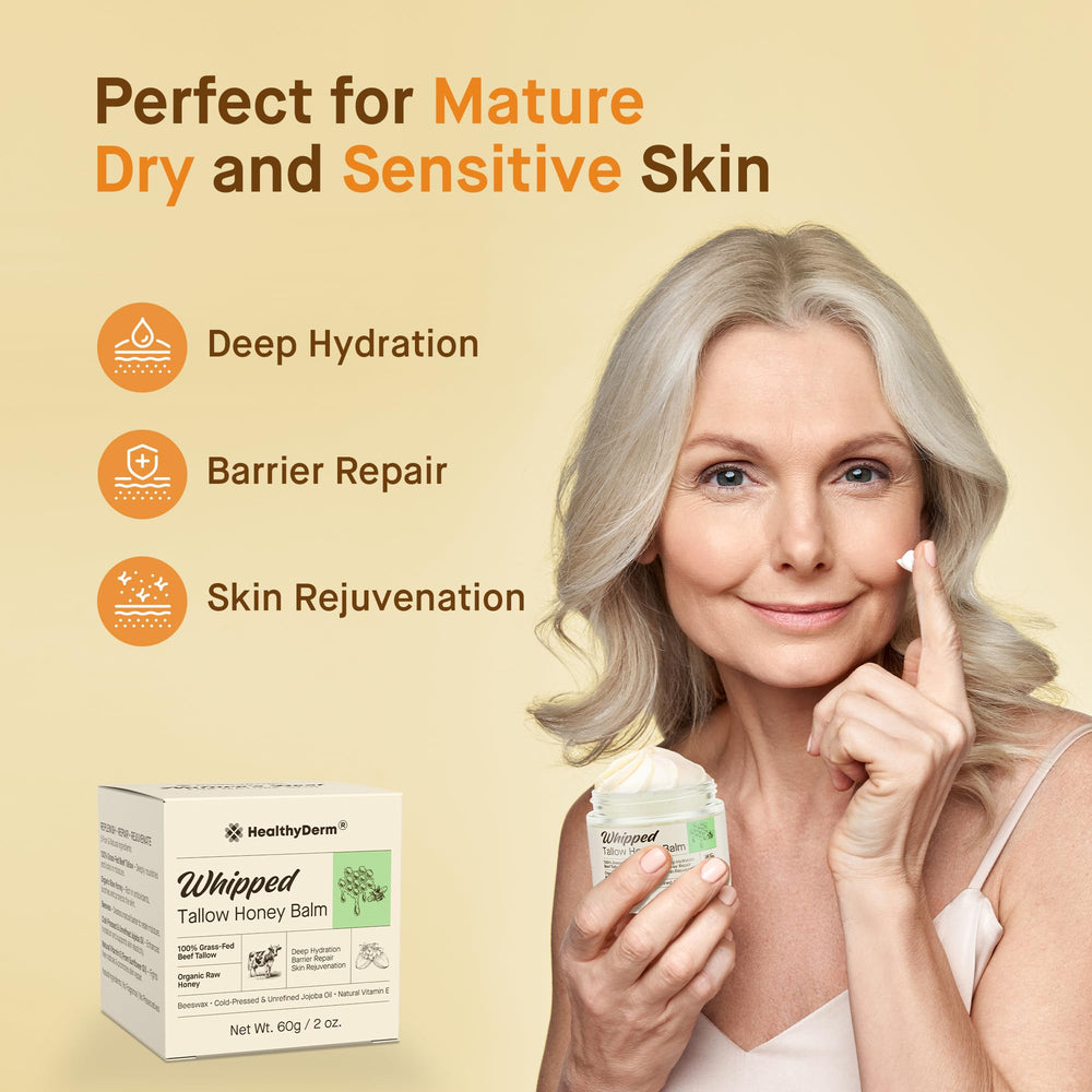 HealthyDerm Balm applied on hands delivers non-greasy daily care.
