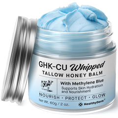HealthyDerm copper peptides balm jar showing rich texture for firmer mature skin