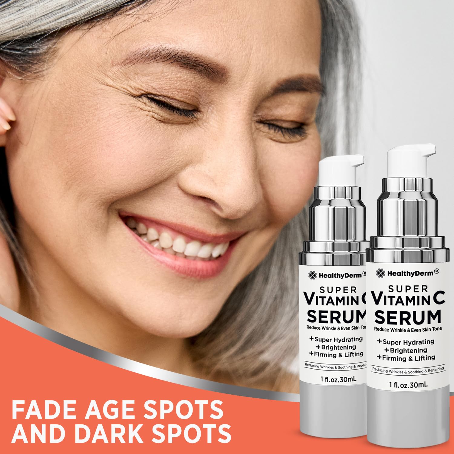 HealthyDerm Hyaluronic acid serum swatch demonstrates deep hydration and plumpness for fine lines
