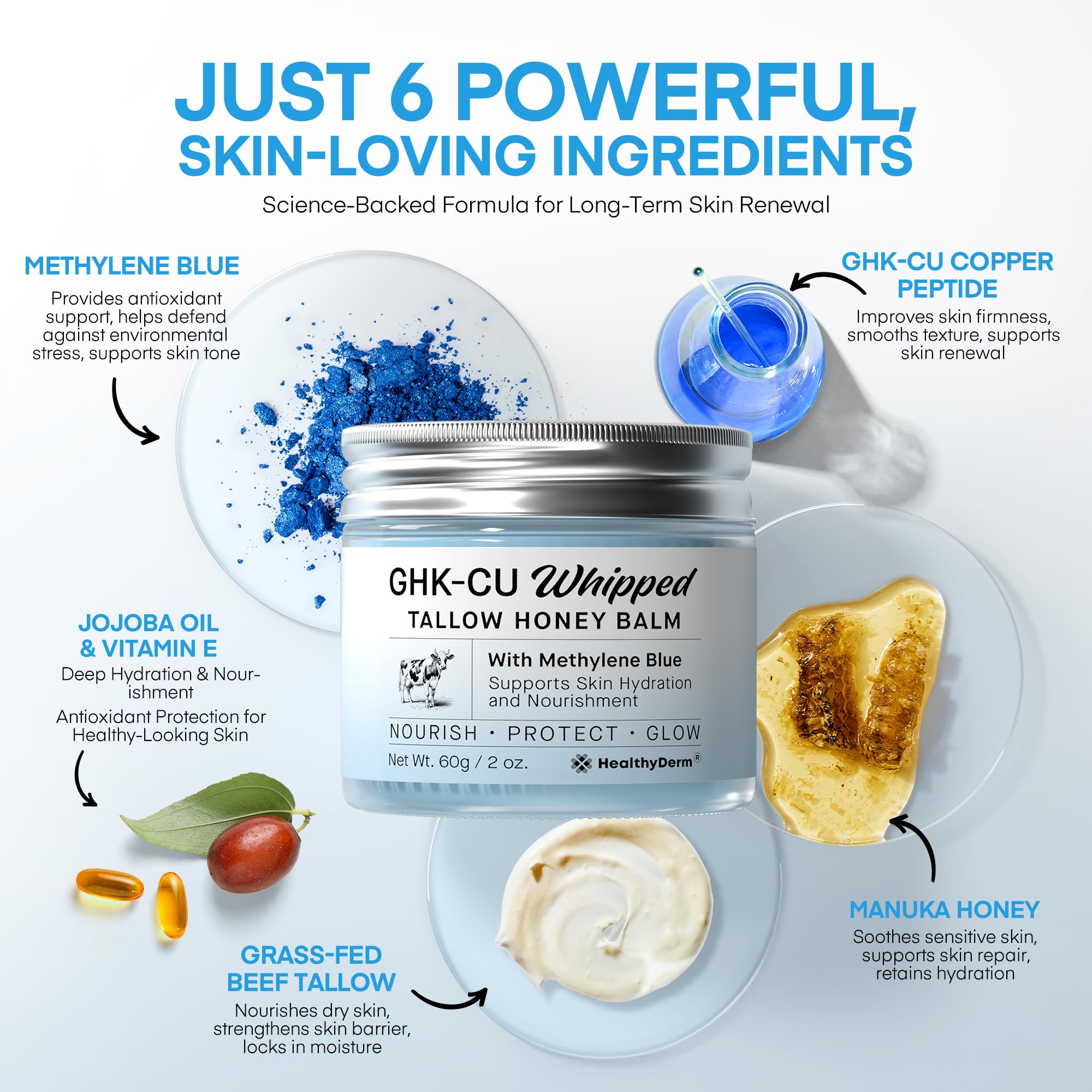 HealthyDerm silky texture application on hands and face for gentle nourishment