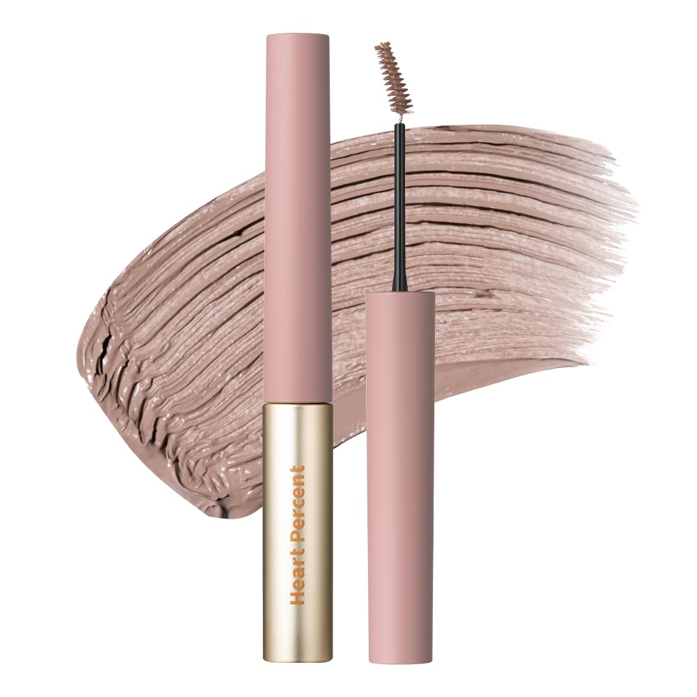 Heart Percent Dote On Mood Browcara Ash Pink swatch on brow hair for natural color