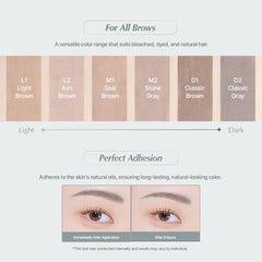 Heart Percent Dote On Mood Edge brow pencil application steps demonstration