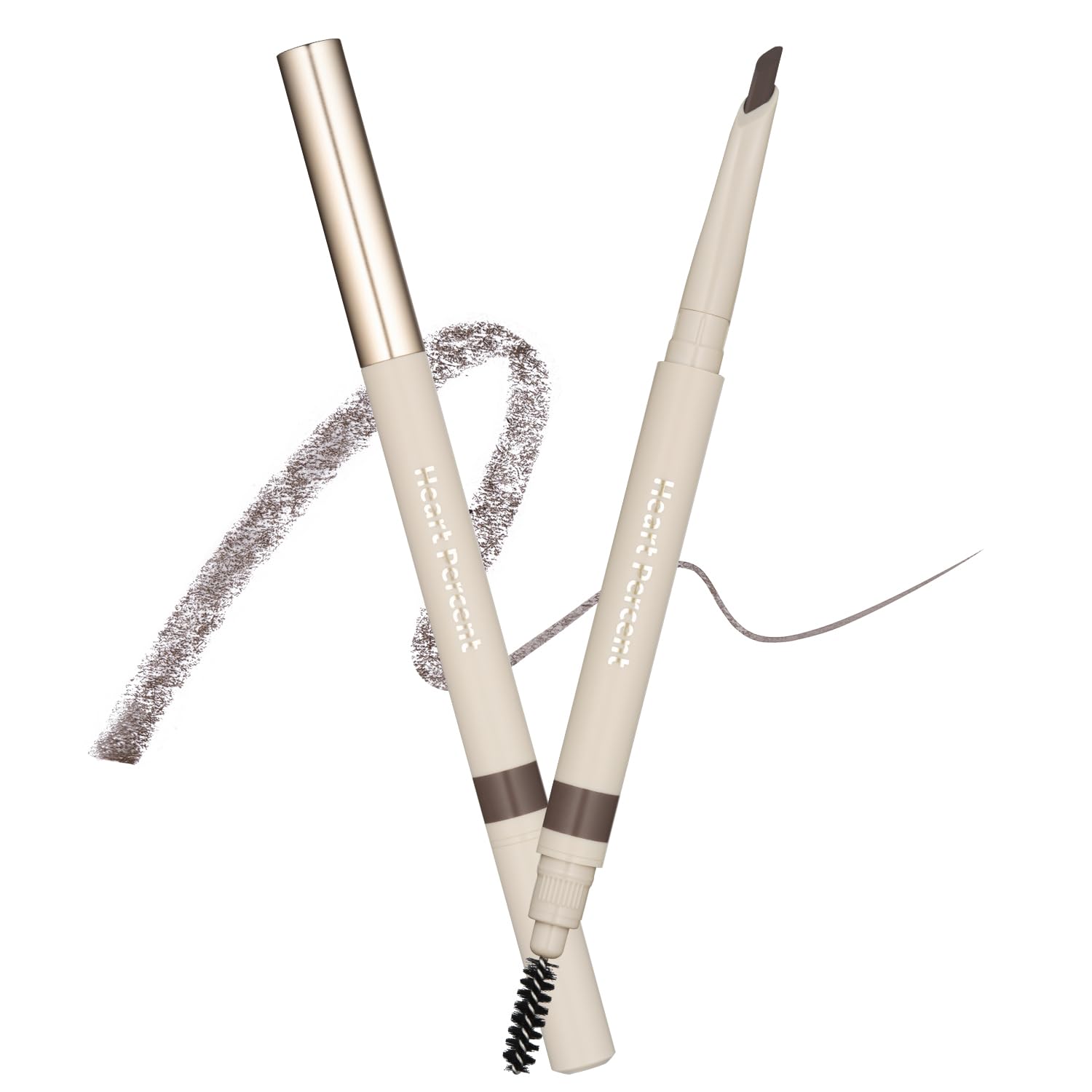 Heart Percent Dote On Mood Edge brow pencil close-up showing precise definition and natural look