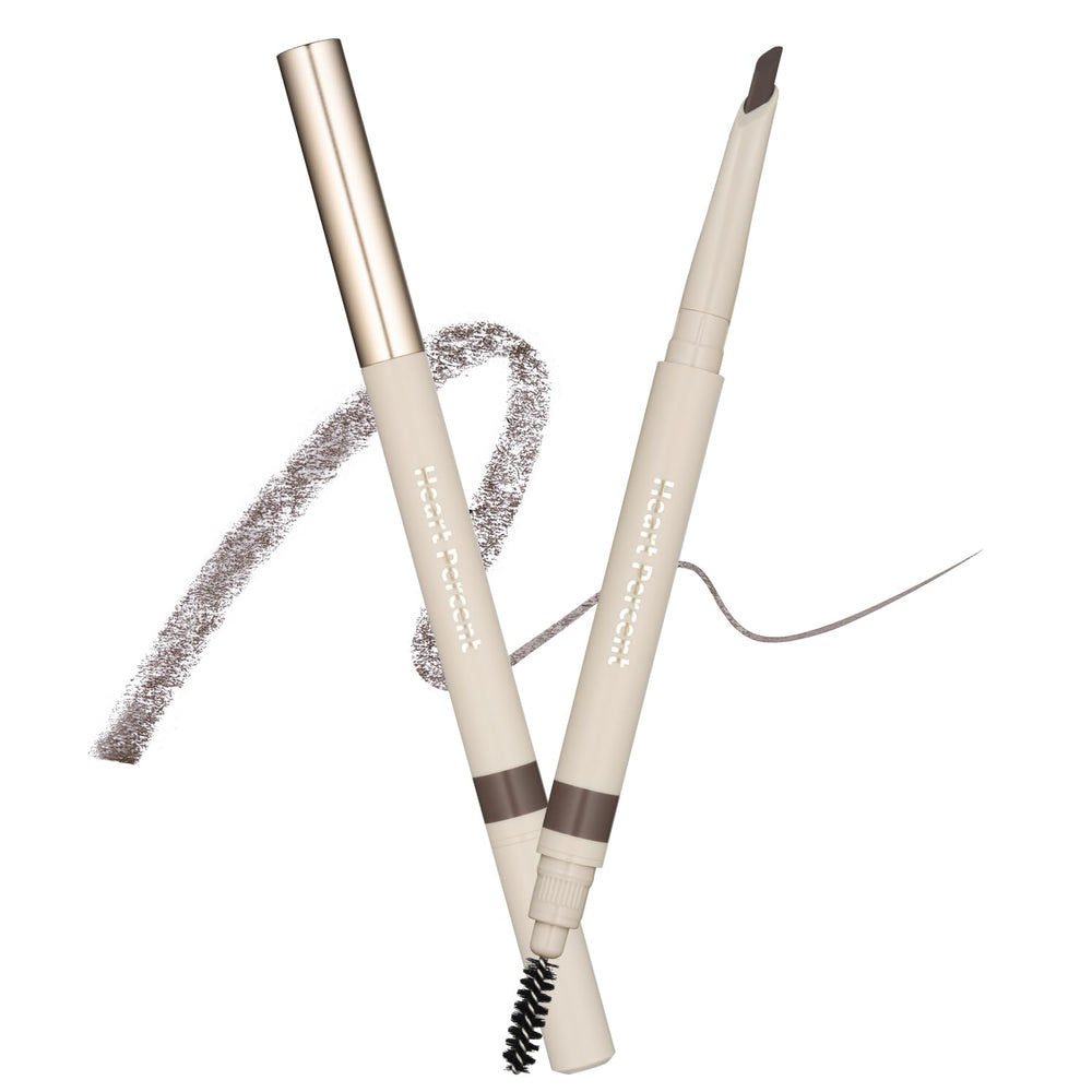 Heart Percent Dote On Mood Edge brow pencil close-up showing precise definition and natural look