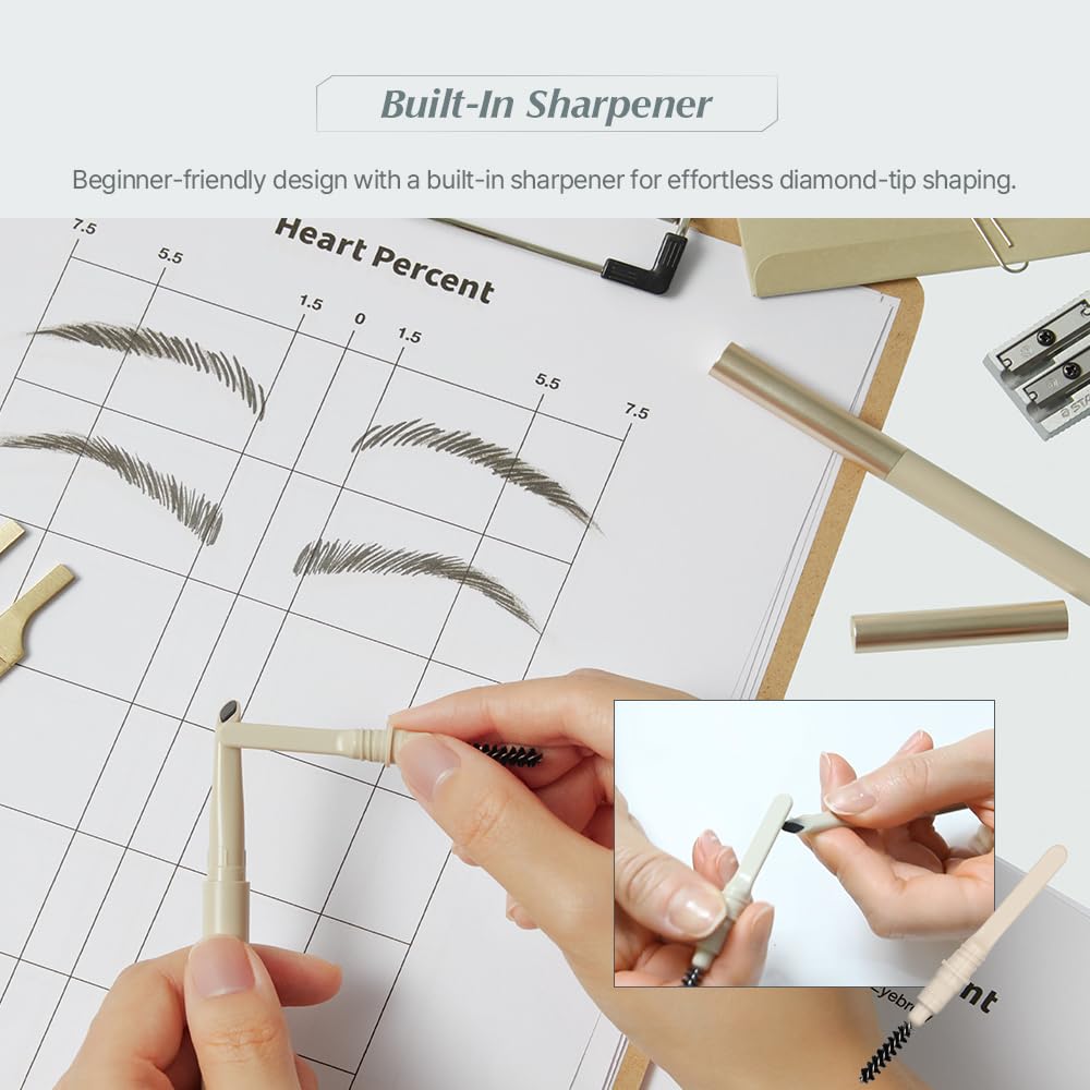 Heart Percent Dote On Mood Edge brow pencil packaging highlighting portability