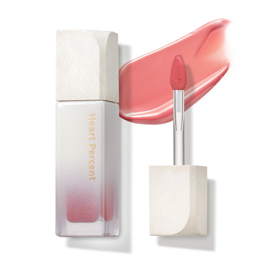 Heart Percent Dote On Mood Glow Tint Peach Coral bottle for hydrated, glossy lip color