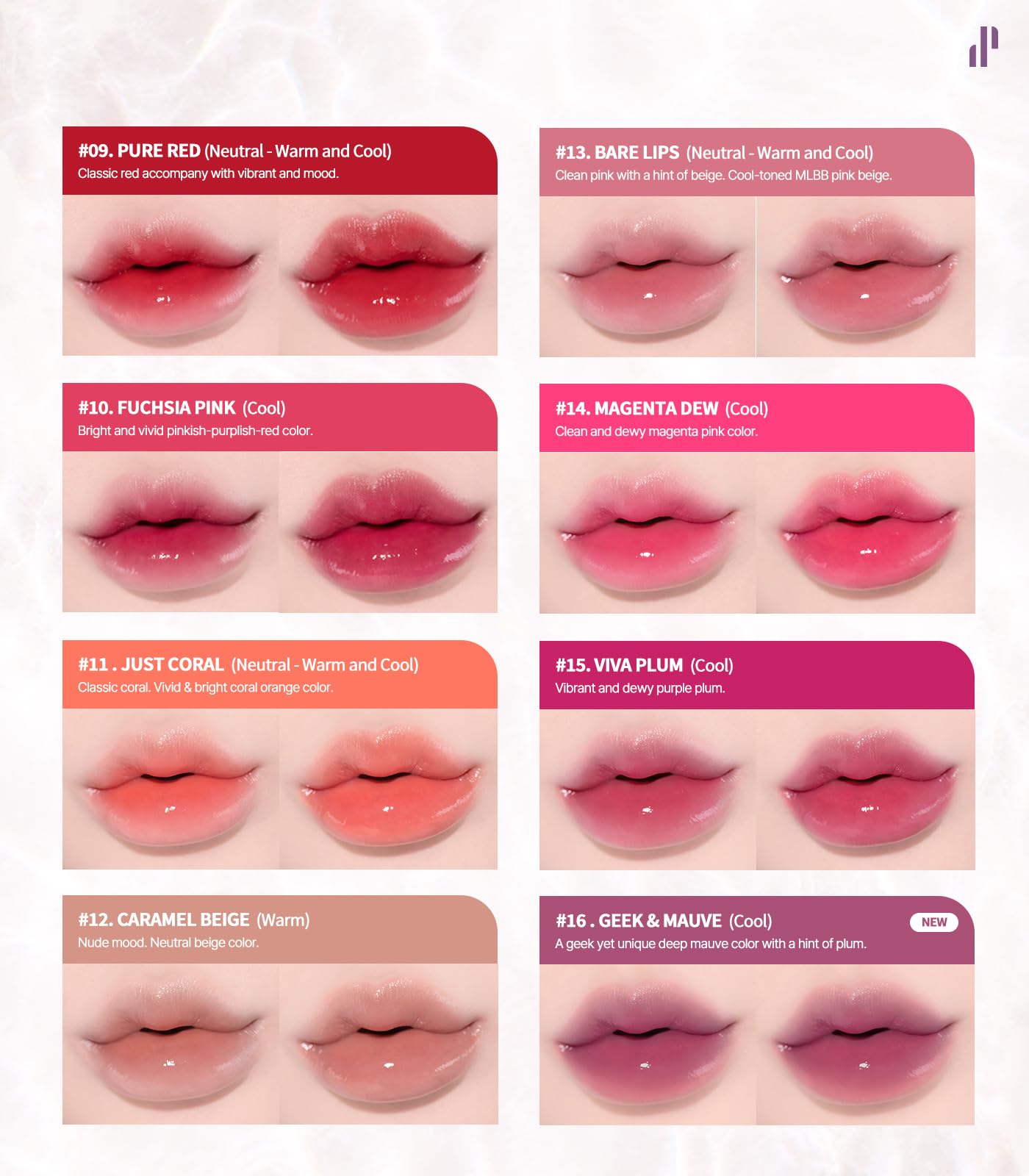 Heart Percent Dote On Mood Glow Tint transfer-proof formula with long-lasting color