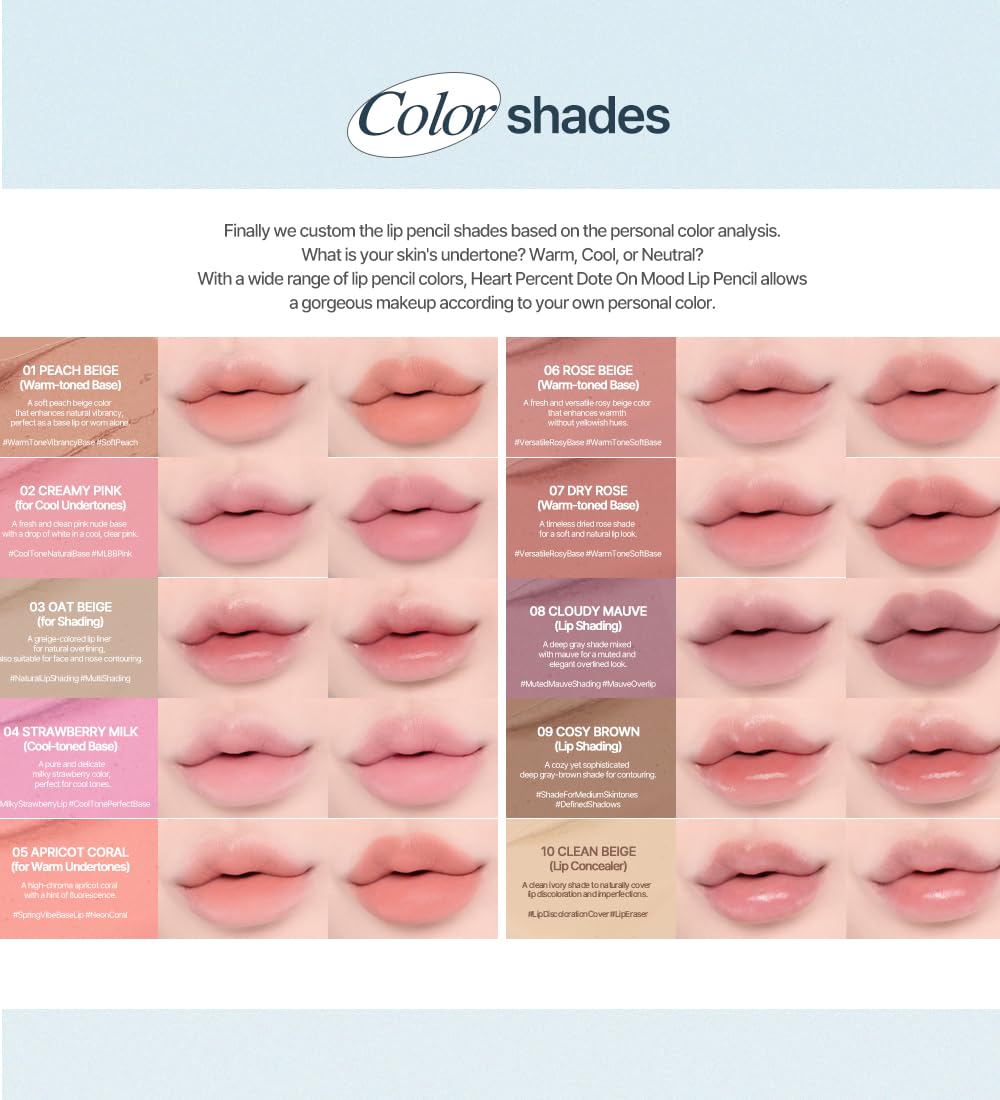 Heart Percent Dote On Mood Lip Pencil packaging highlights vegan, cruelty-free commitment.