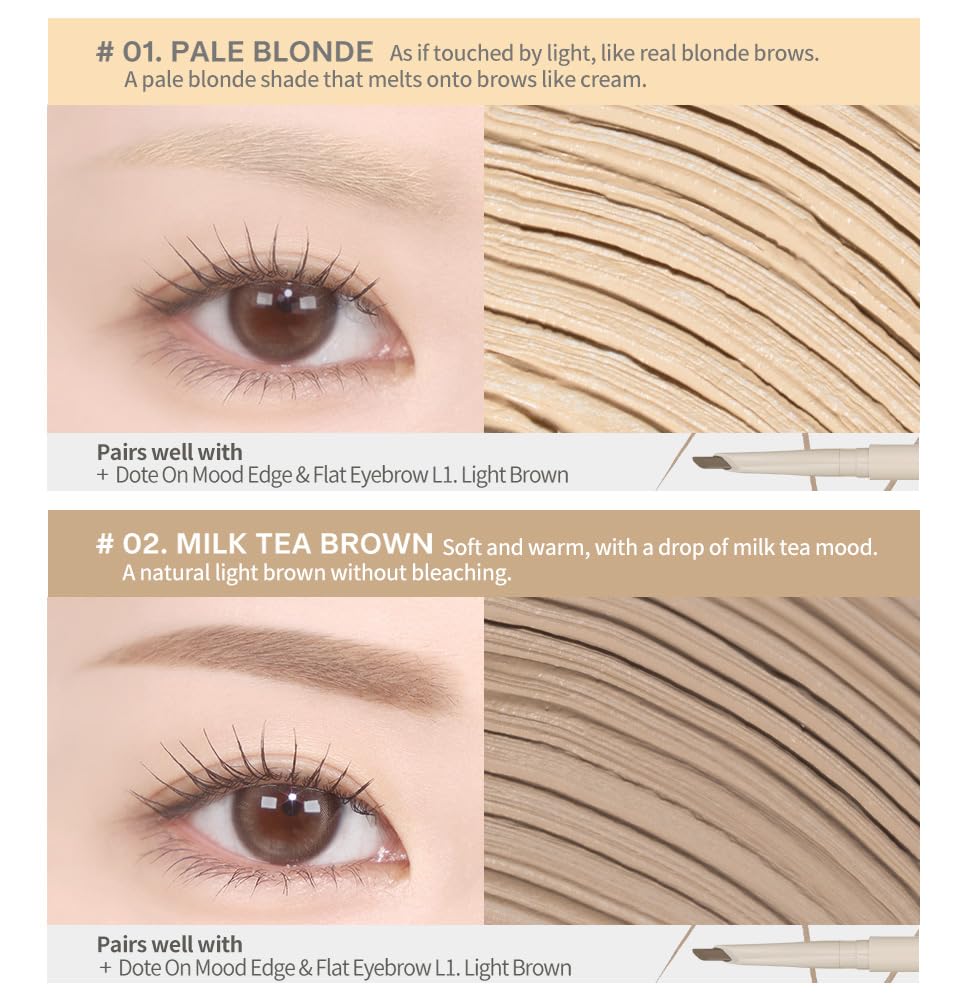 Heart Percent Dote On Mood Browcara Stone Ash shade for cool-toned brows.