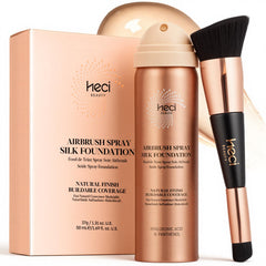 HECI BEAUTY airbrush foundation on mature skin for a smooth, even complexion.