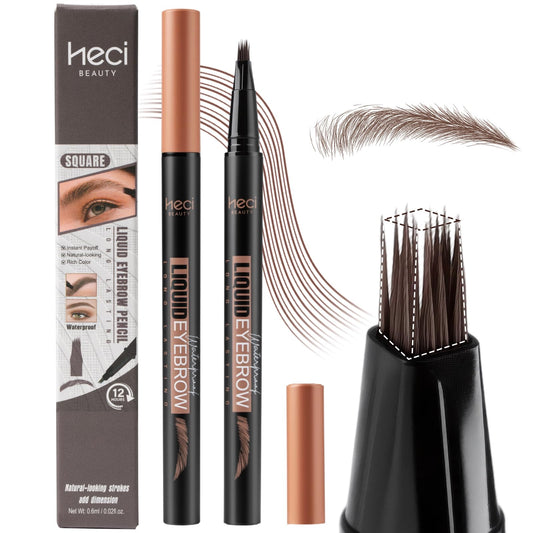 HECI BEAUTY Microblading Eyebrow Pencil angled brush for precise hair-like strokes