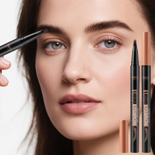 HECI BEAUTY square-angle brush close-up showing pigment blending
