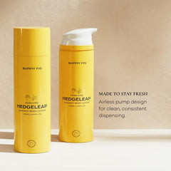 HedgeLeap packaging with airy pump and travel-friendly design.