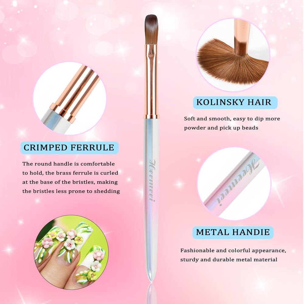 heemeei long-bristle brush picks up more powder for efficient coverage