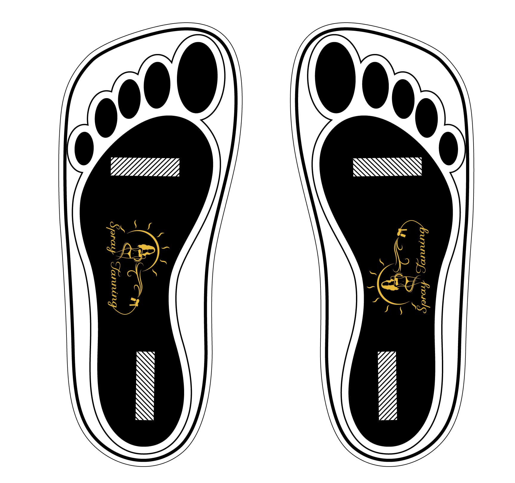 HeeStar black foot pads protect soles during spray tans and prevent staining