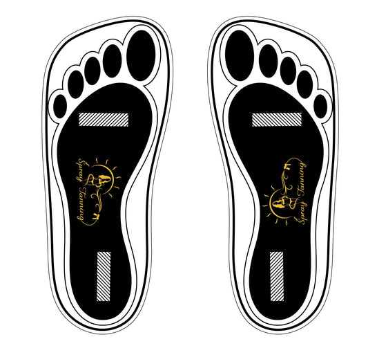 HeeStar black foot pads protect soles during spray tans and prevent staining