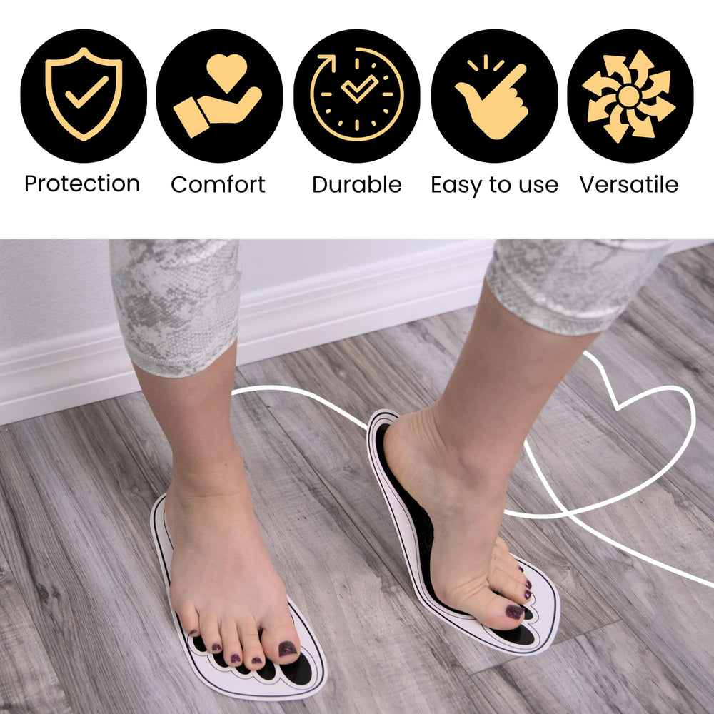 HeeStar cardboard-feel foot pads are flexible and easy to apply