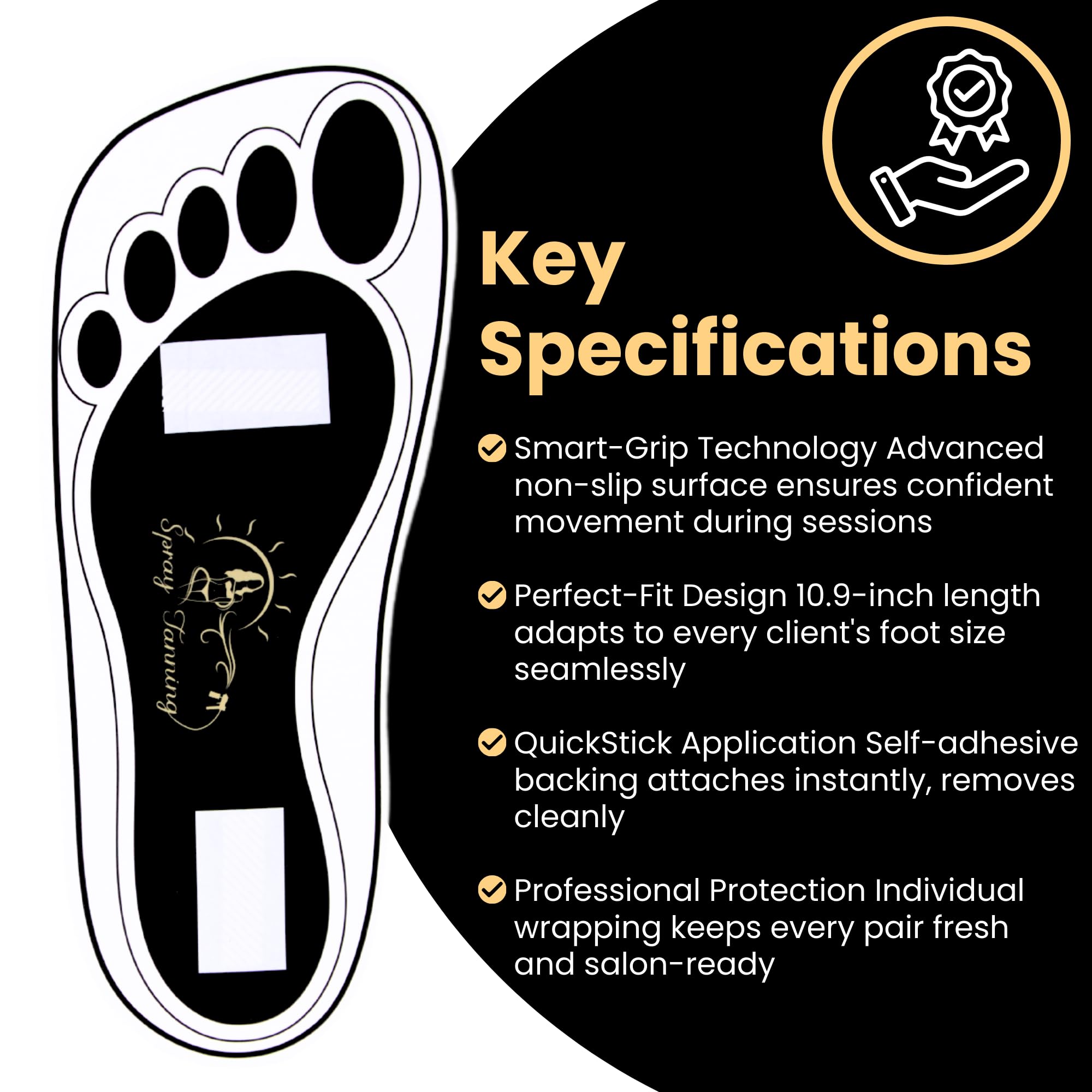 HeeStar non-slip feet protectors stay secure while applying tan