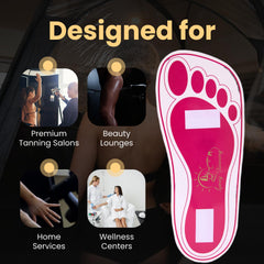 HeeStar protective feet pads support a mess free spray tan experience.