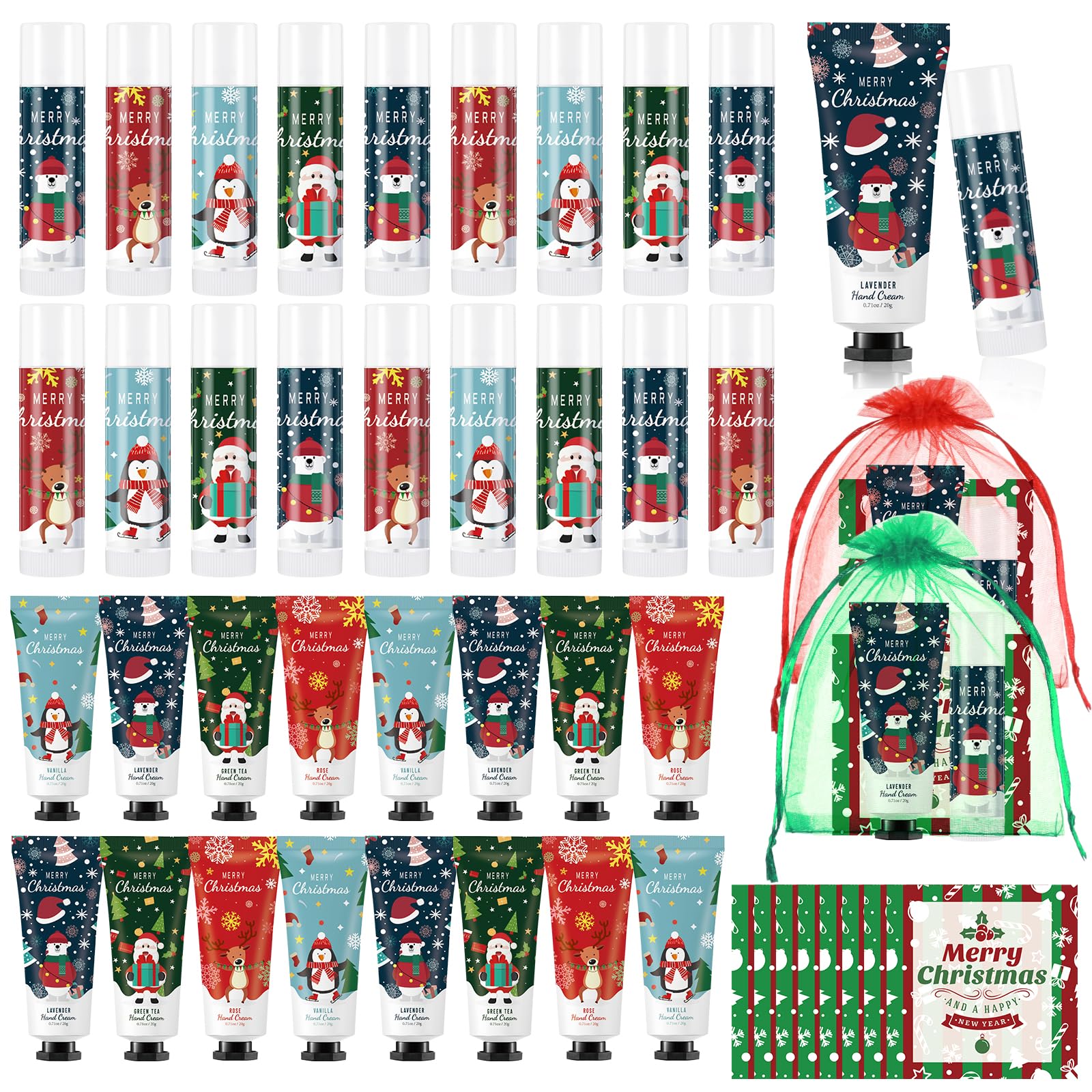 Heigble Christmas hand cream 12-pack in festive red-green packaging for gifting.
