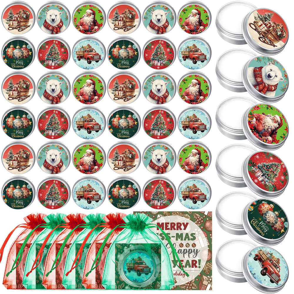 Heigble Christmas lip balm in tin can packaging, ideal for on-the-go moisture.