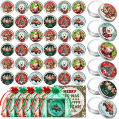 Heigble Christmas lip balm in tin can packaging, ideal for on-the-go moisture.