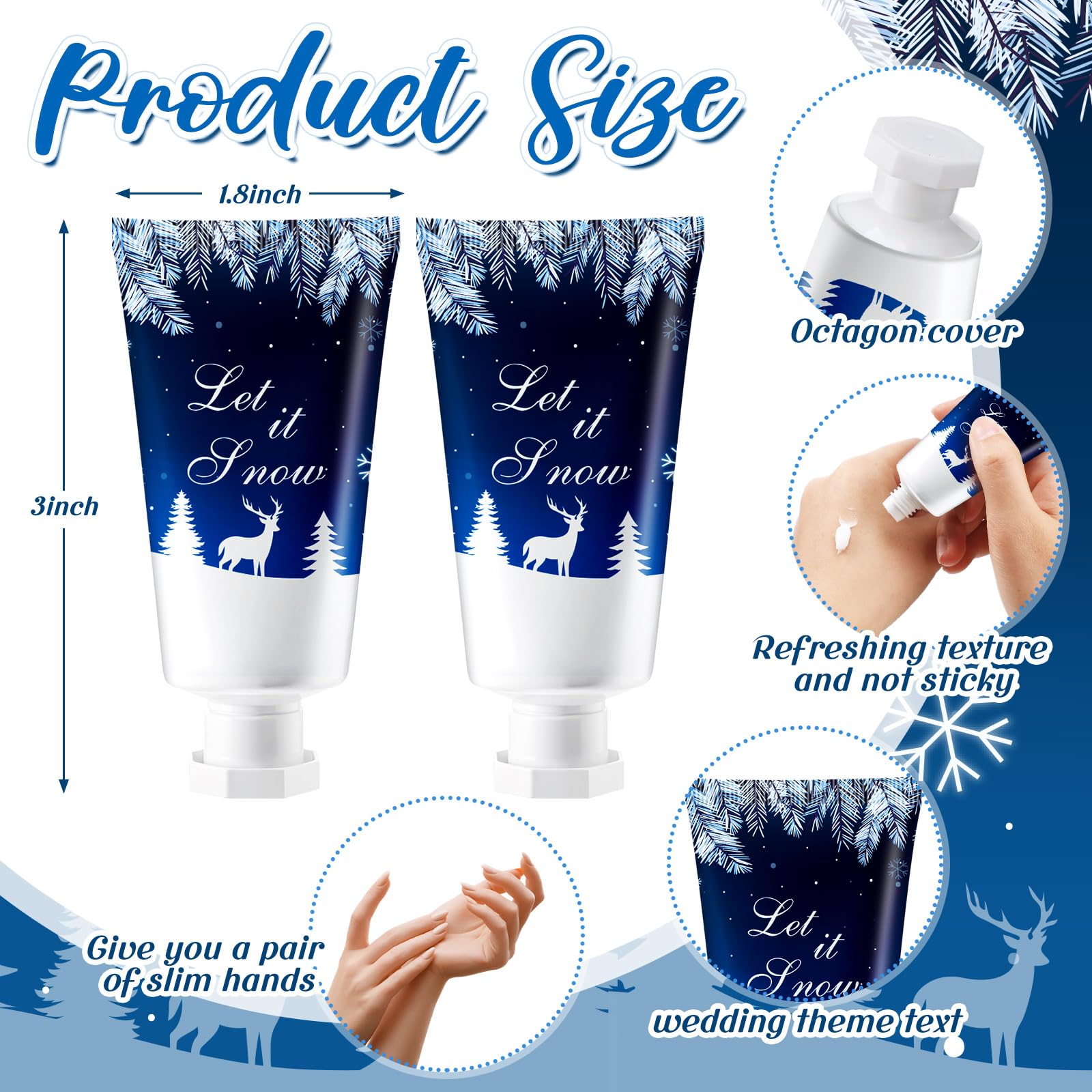 Heigble Christmas Snowflakes Hand Cream bulk pack, elegant design, ideal for gifting.