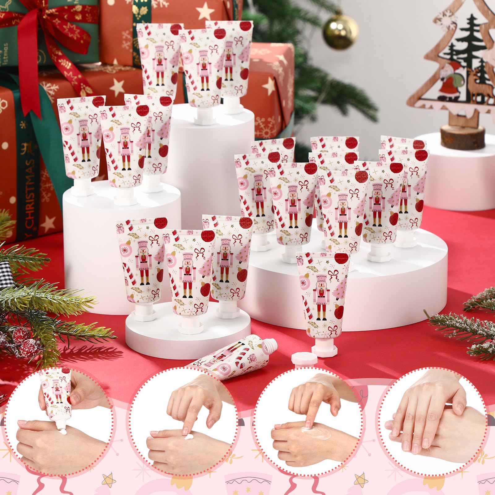 Heigble holiday display table shows chic gifting setup for the season.