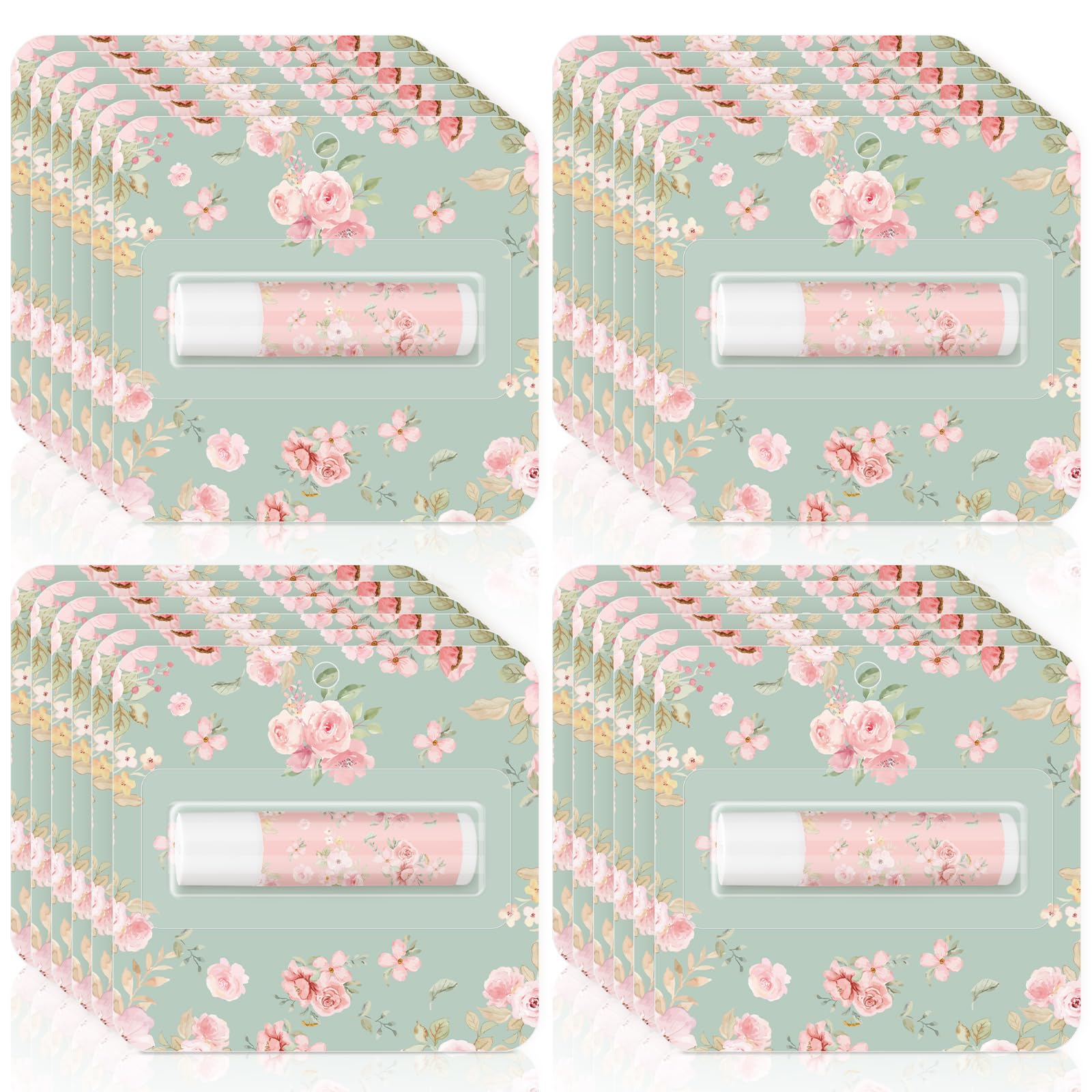 Heigble Tea Party Lip Balm with pink flower design, gentle rose fragrance for soothing moments.