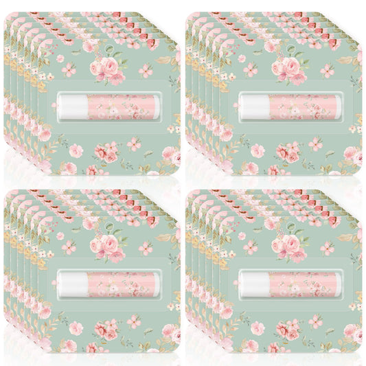 Heigble Tea Party Lip Balm with pink flower design, gentle rose fragrance for soothing moments.