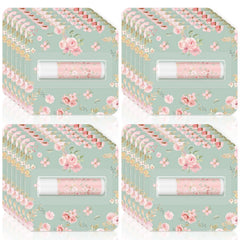 Heigble Tea Party Lip Balm with pink flower design, gentle rose fragrance for soothing moments.