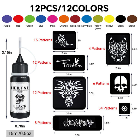 HEILFNL templates sheet enables easy, precise tattoo art.