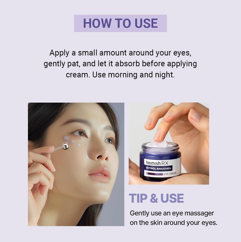 HEIMISH RX eye cream close-up for a more awake look and even-toned under-eye.