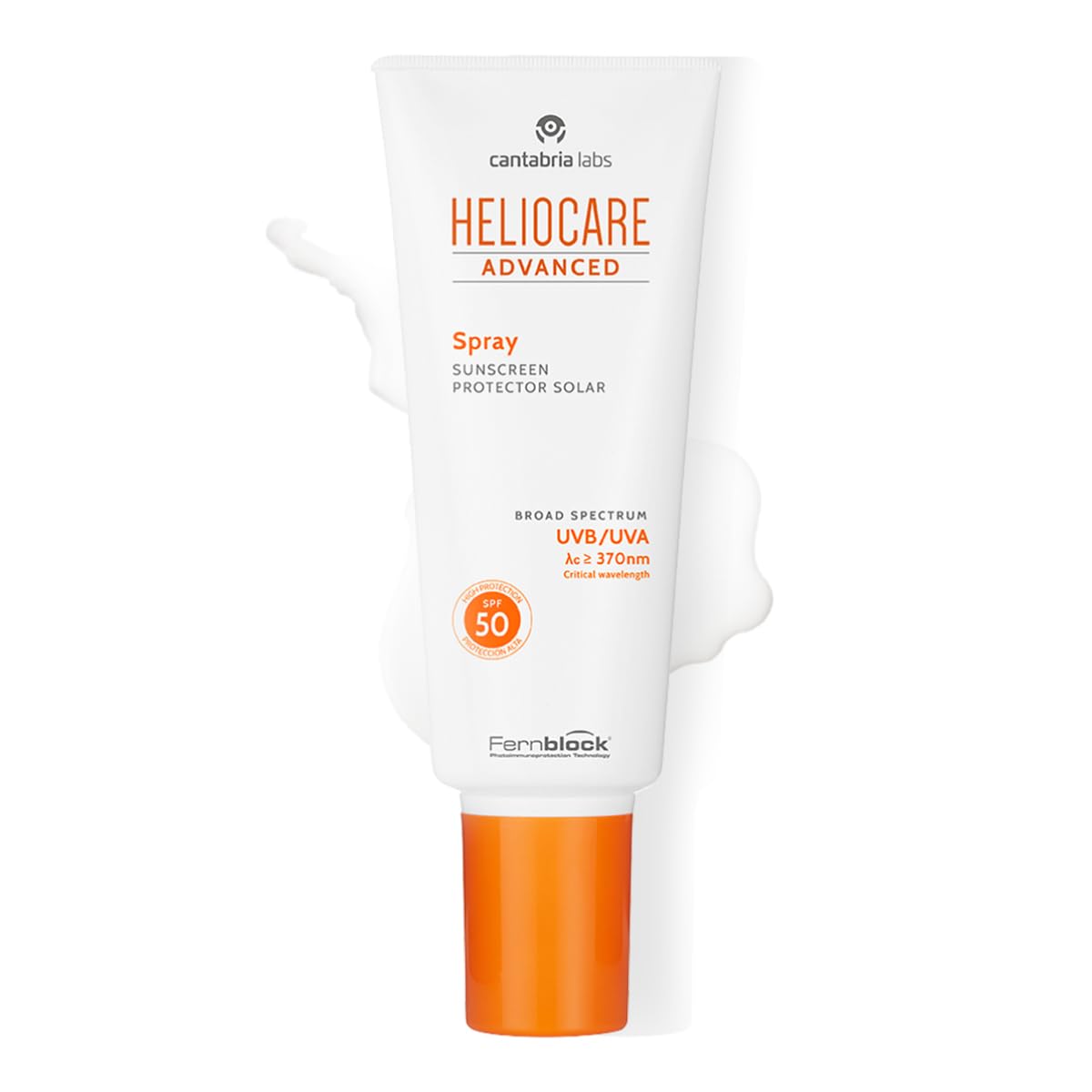 Heliocare Advanced Sun Screen Spray bottle front showing SPF 50 protection.
