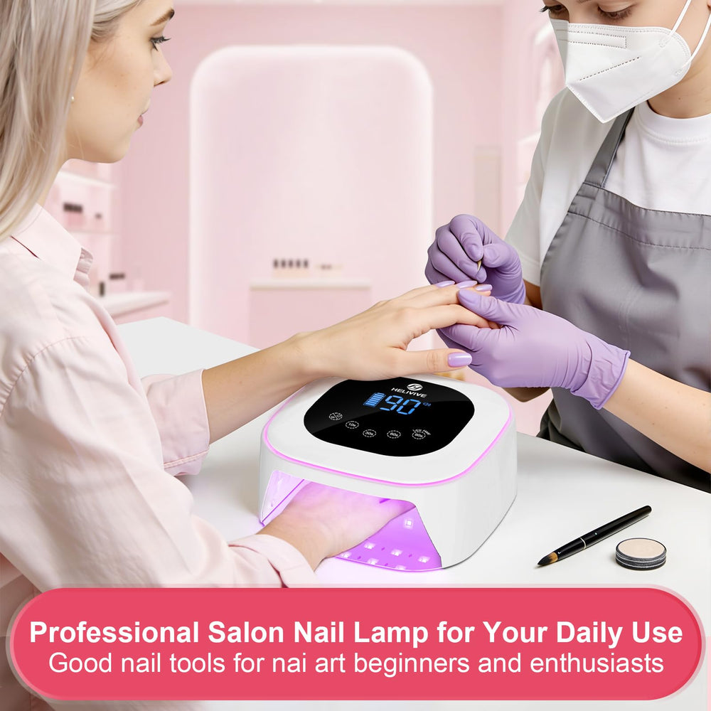 HELIVIVE 80W rechargeable nail dryer suitable for home or studio.