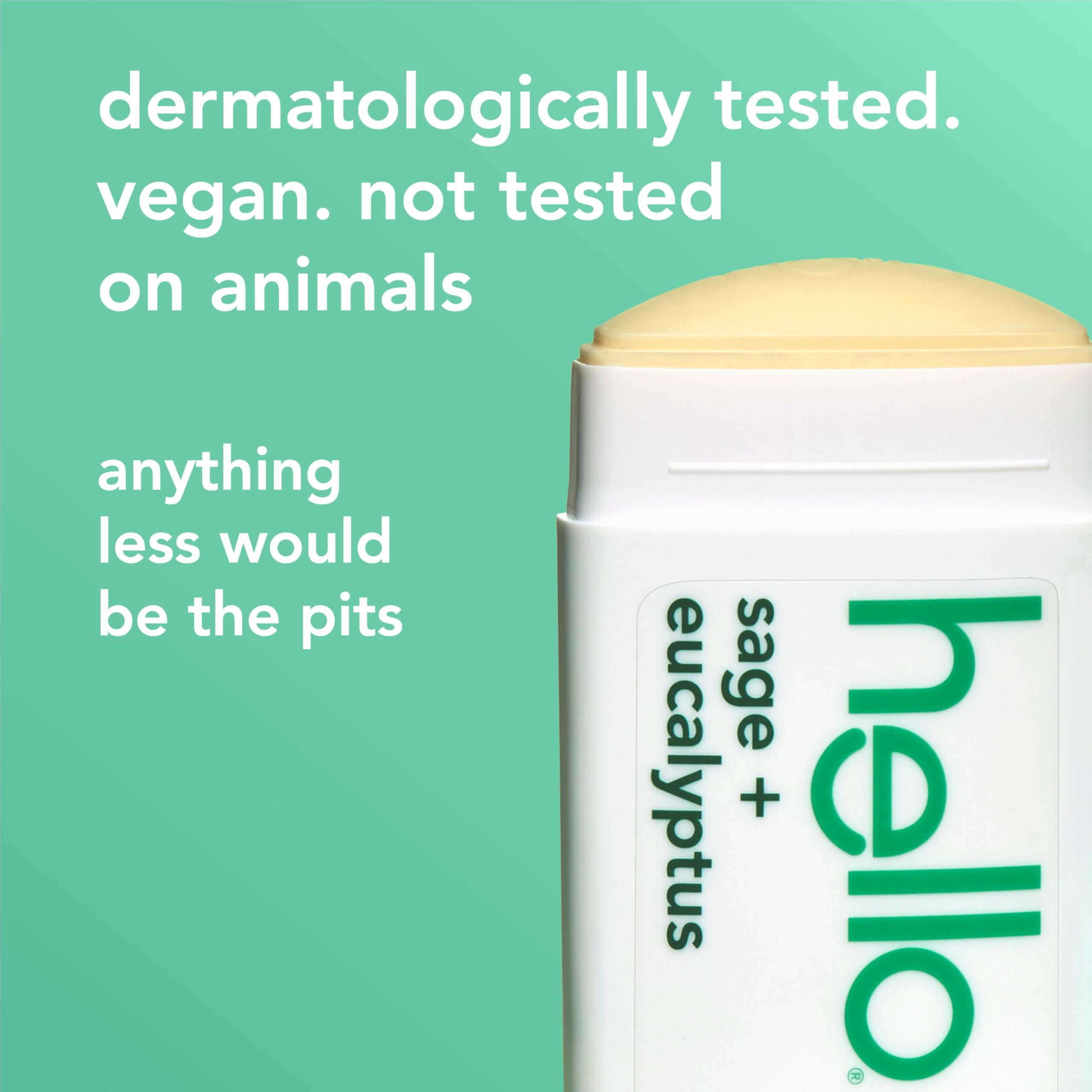 Hello 24-hour freshness deodorant stick, crisp herbal scent for all-day wear.