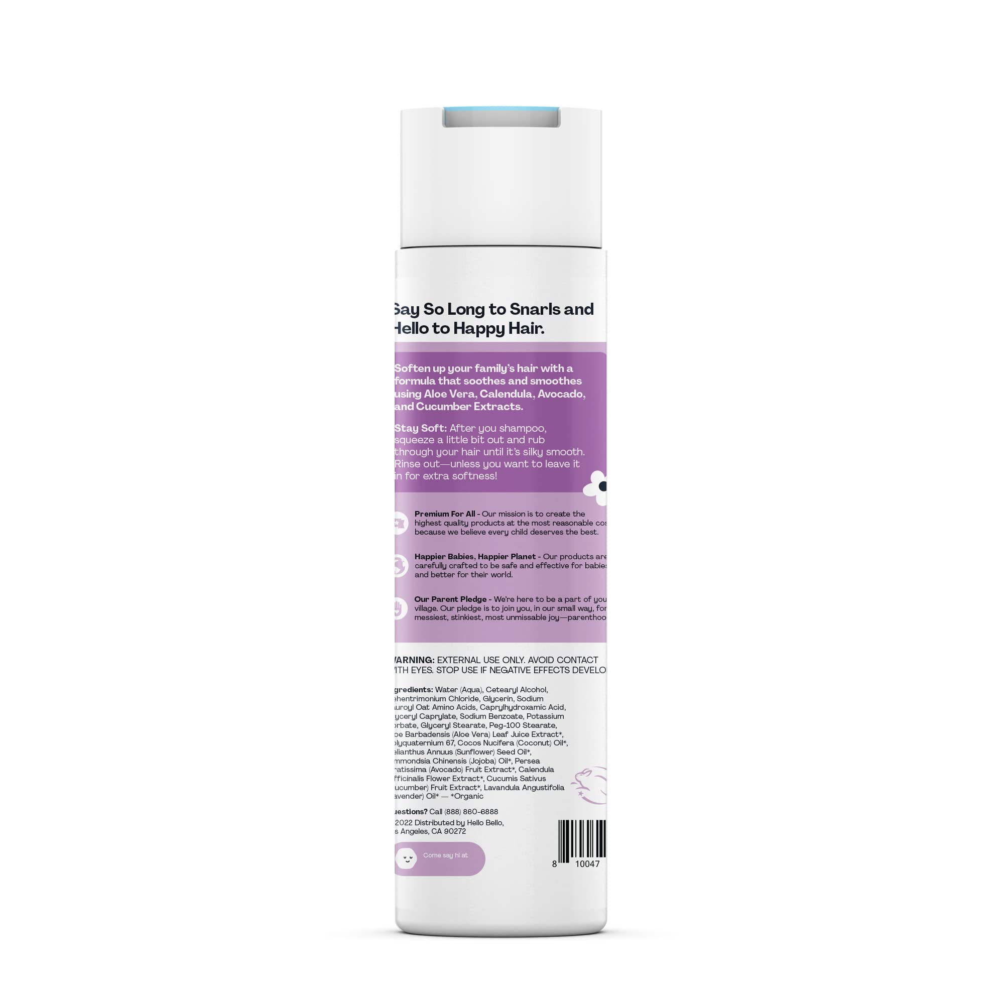 Hello Bello lavender scent from essential oils provides a calming aroma.