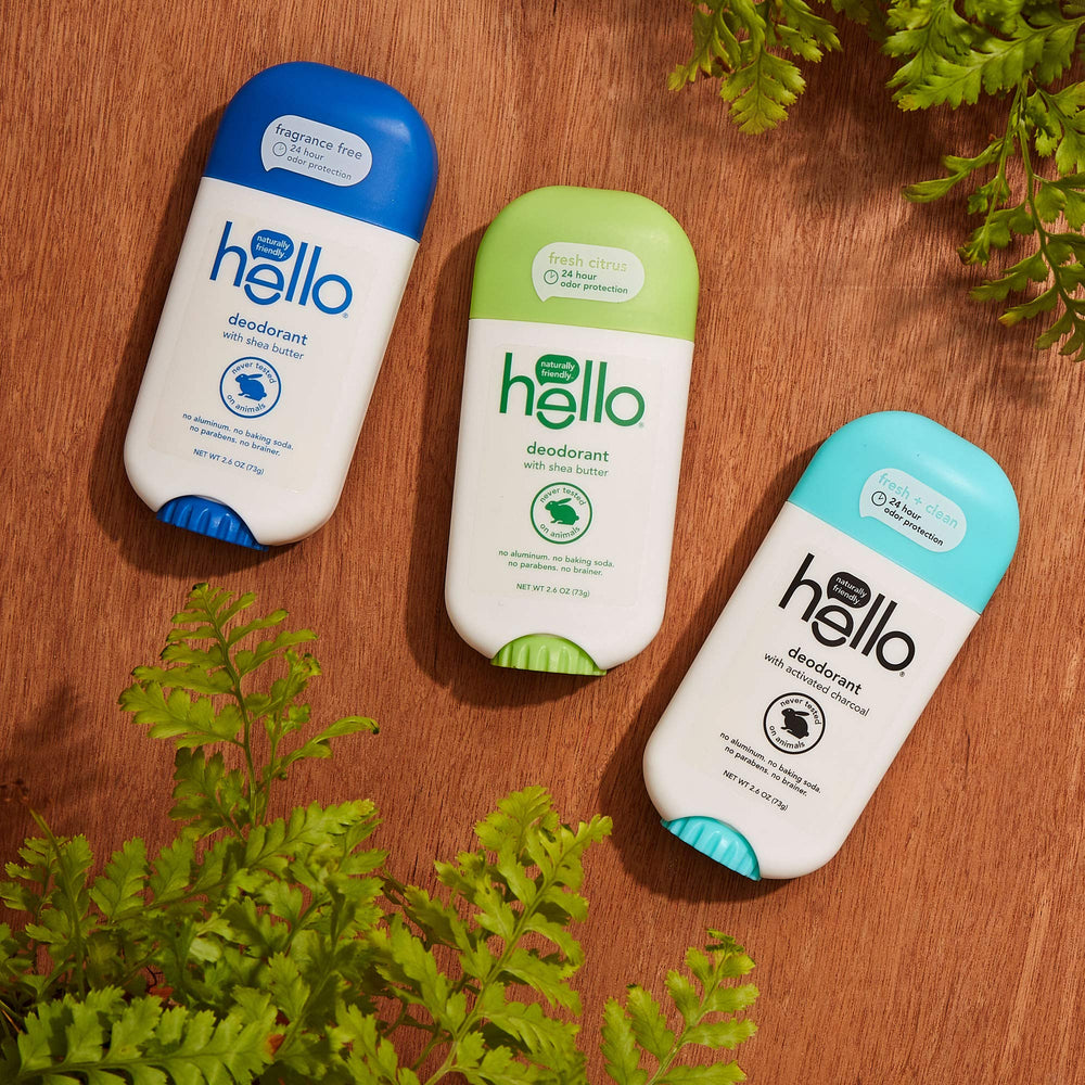 Hello baking soda-free formula designed for comfortable underarm use