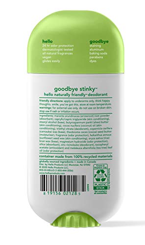 Hello deodorant Activated charcoal detail supports odor control.