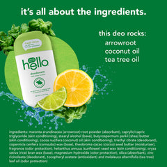 Hello deodorant Recycled packaging highlights eco-friendly design.
