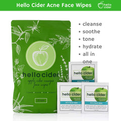 Hello Cider Chamomile hydrosol wipe highlighting soothing properties