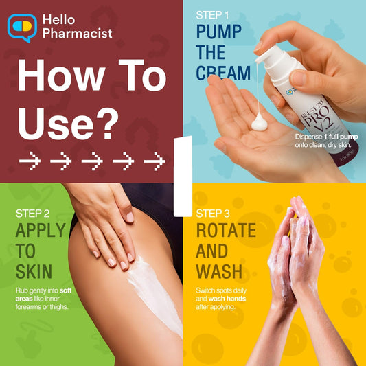 HelloPharmacist BiEst 7.0 PRO V2 cream texture close-up for silky hydration.