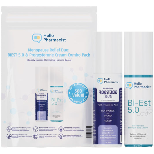 HelloPharmacist Biestro 5.0 bioidentical cream bottle for daily topical care