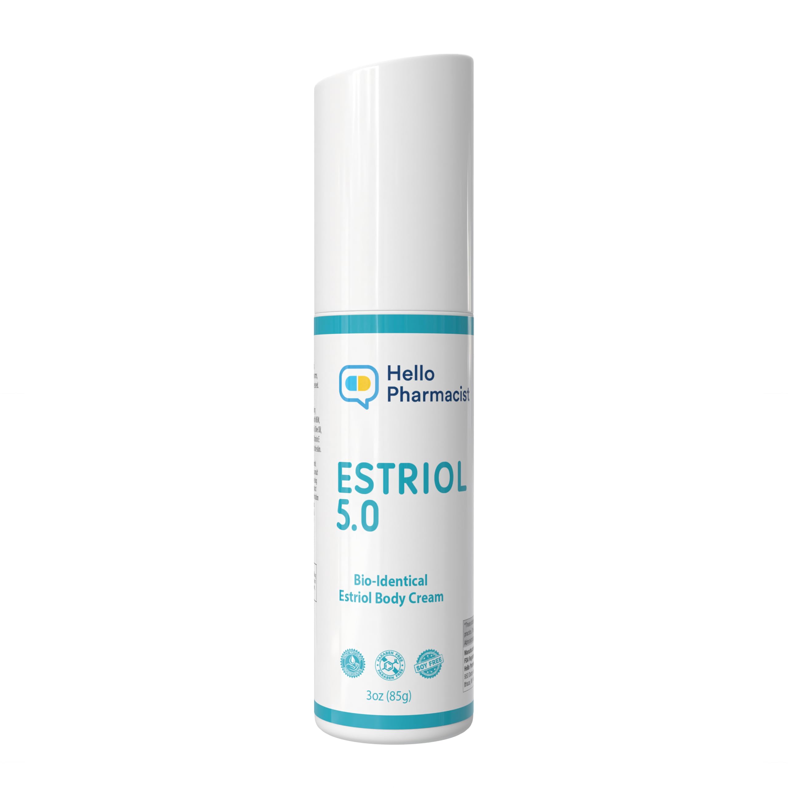 HelloPharmacist estriol cream bottle with pump for daily moisture