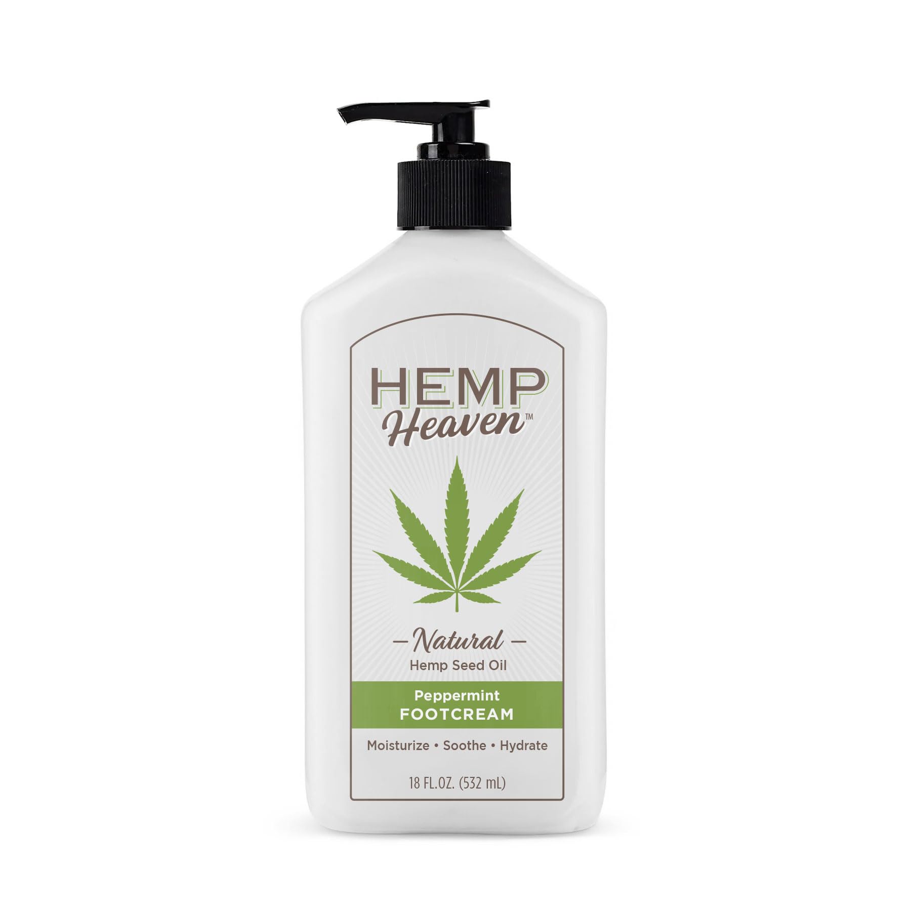 Hemp Heaven foot cream bottle with tea tree scent for refreshed feet