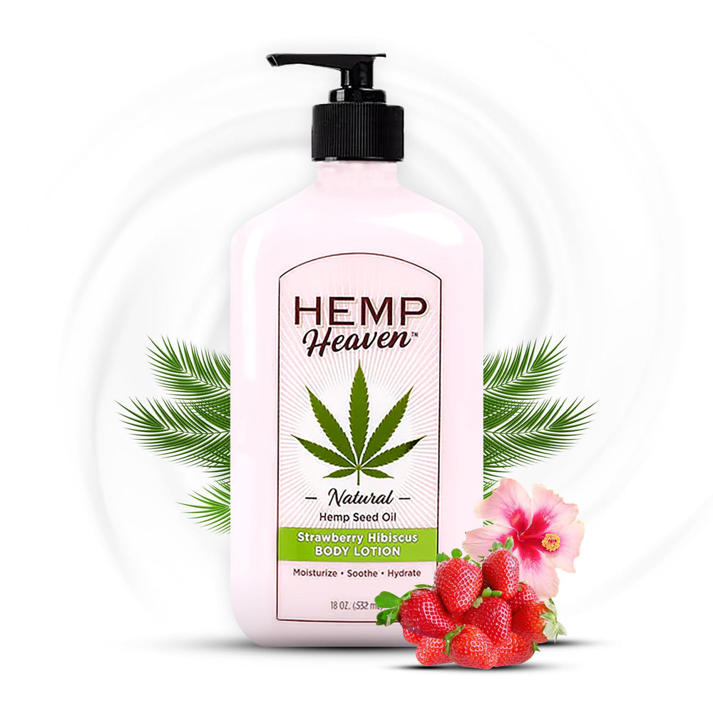 Hemp Heaven Hemp Lotion bottle showing rich hydration for daily use