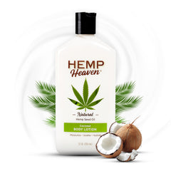 Hemp Heaven Hemp Lotion Coconut Bliss bottle for daily hydration.