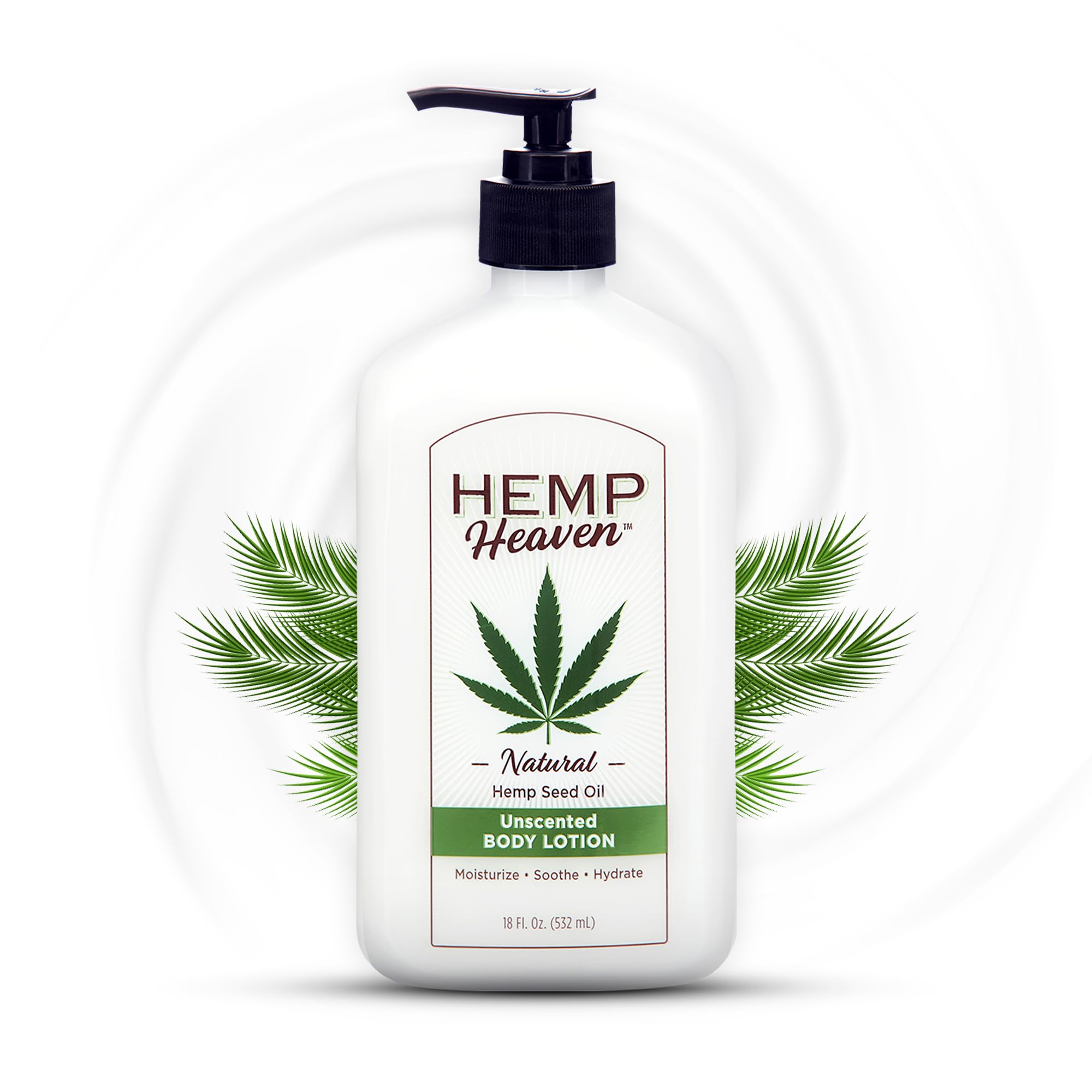 Hemp Heaven Hemp Lotion Unscented bottle provides hydration for sensitive skin
