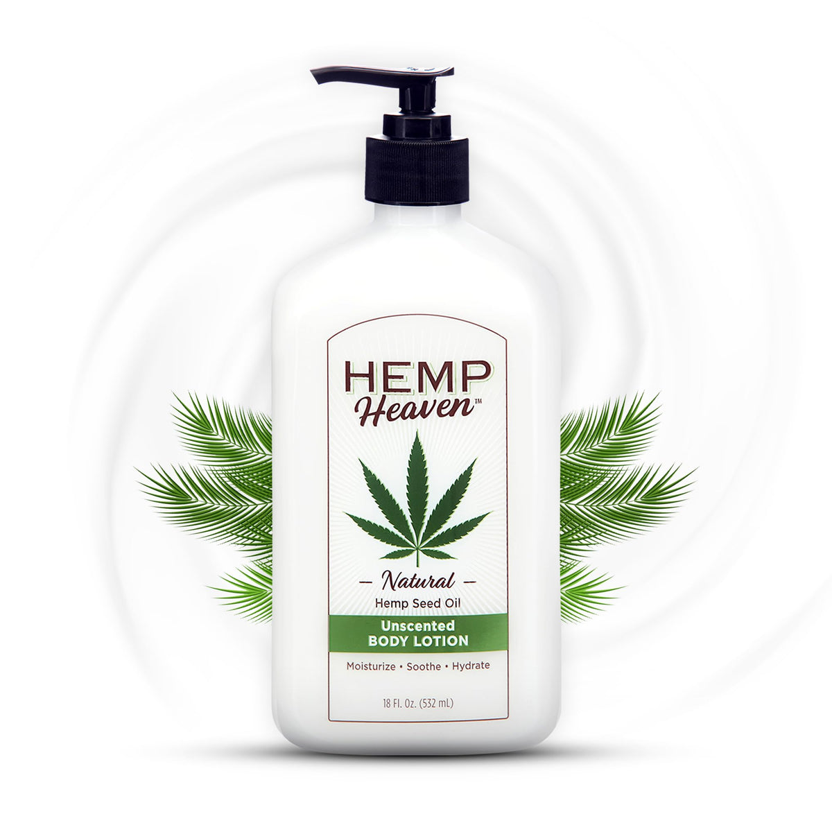 Hemp Heaven Hemp Lotion Unscented bottle provides hydration for sensitive skin
